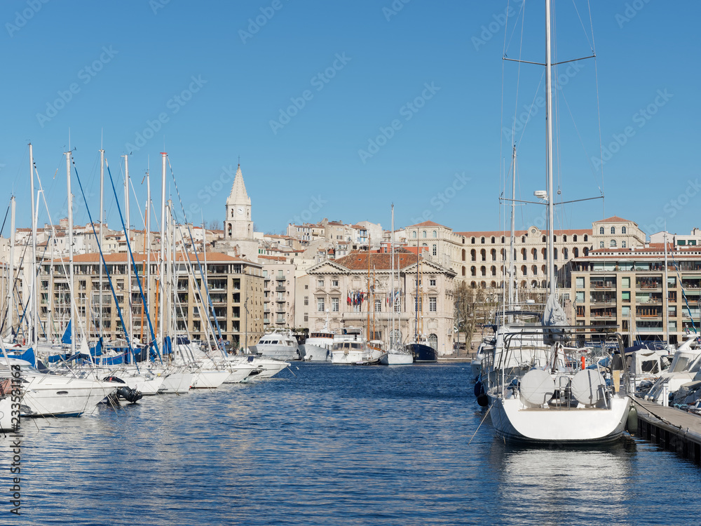 Marseille, city hall and harbor, France