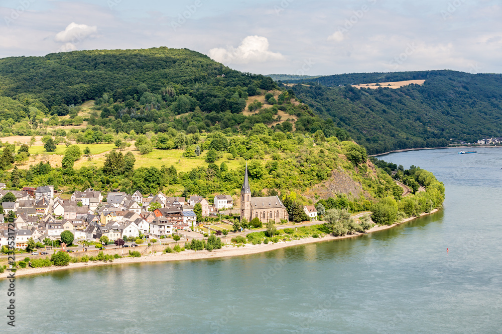 famous popular Wine Village of Boppard at Rhine River,middle Rhine Valley
