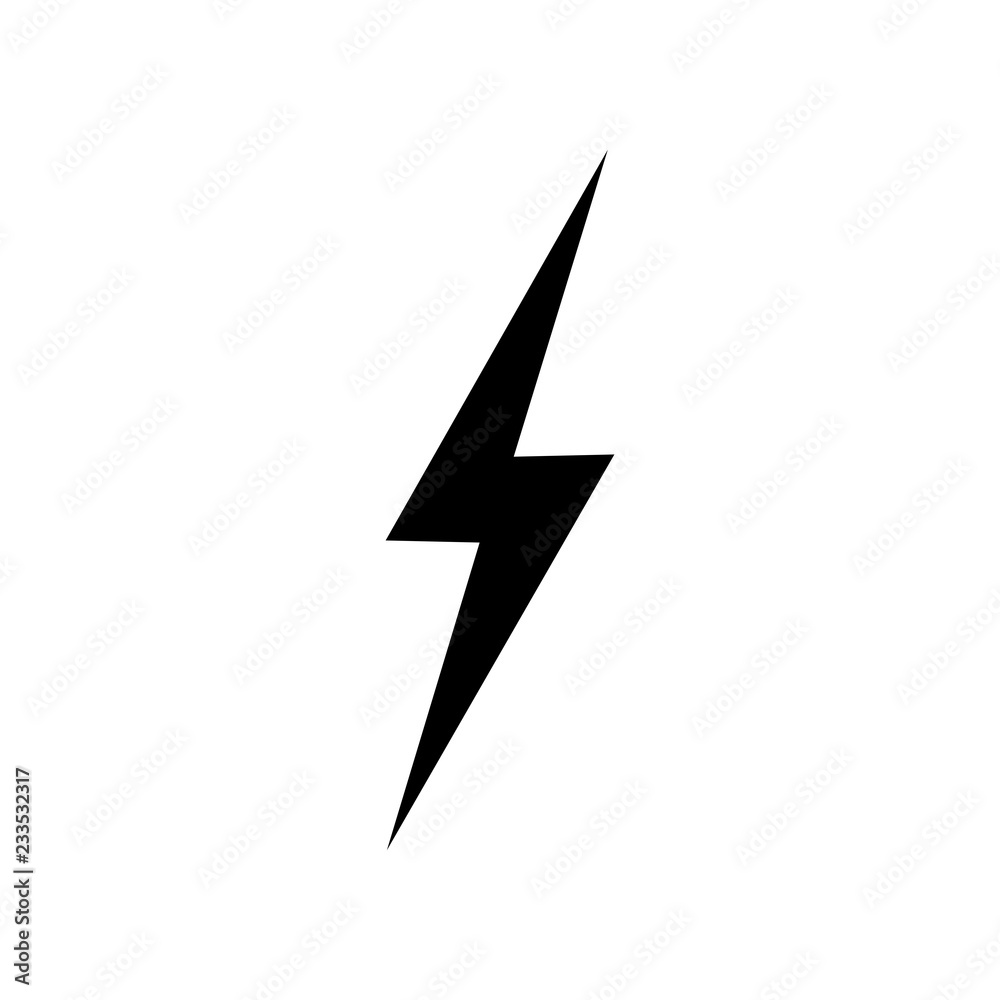 lightning Icon vector. Simple flat symbol. Perfect Black pictogram illustration on white background lightning Icon vector. Simple flat symbol. Perfect Black pictogram illustration on white background