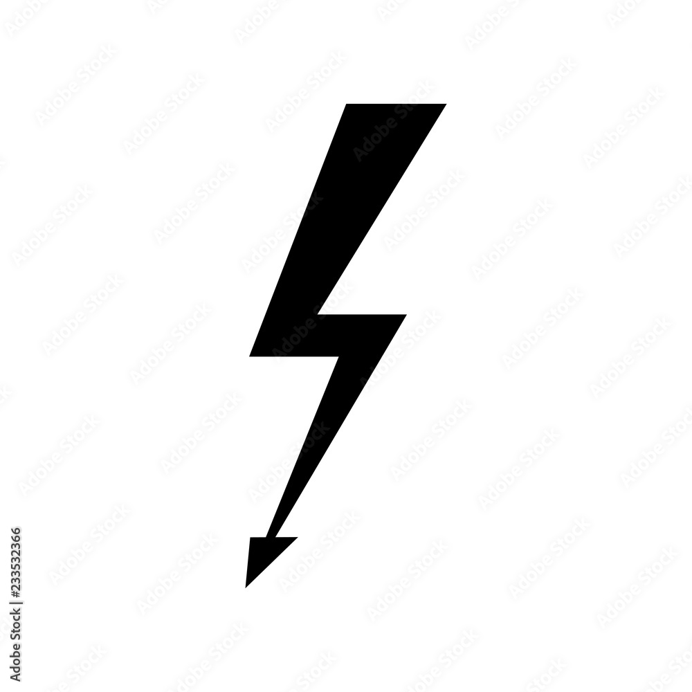 lightning Icon vector. Simple flat symbol. Perfect Black pictogram illustration on white background lightning Icon vector. Simple flat symbol. Perfect Black pictogram illustration on white background