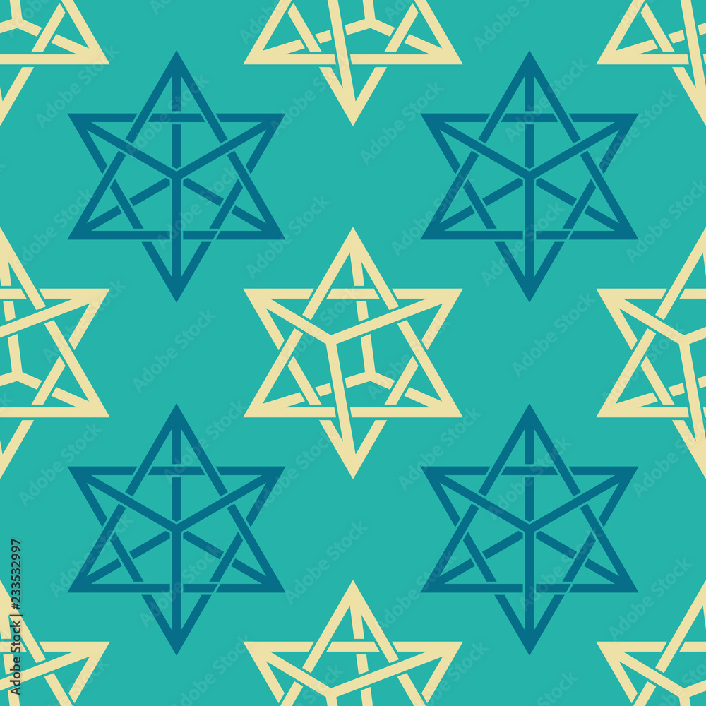 Seamless pattern with Merkaba for your design