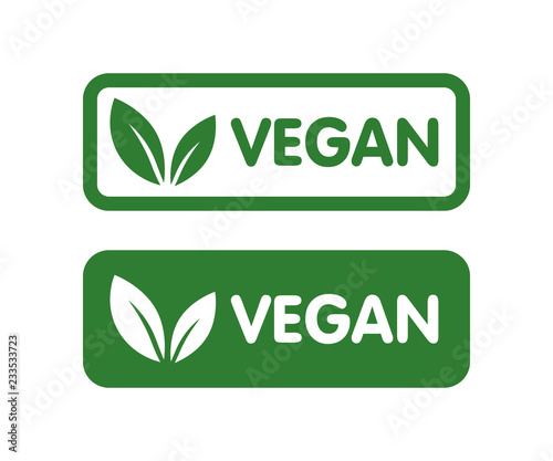 Vegan Bio, Ecology, Organic logo and icon, label, tag. Green leaf icon on white background