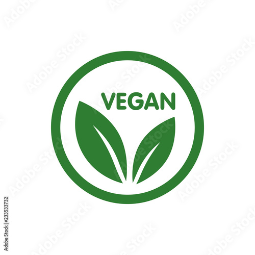 Vegan Bio, Ecology, Organic logo and icon, label, tag. Green leaf icon on white background