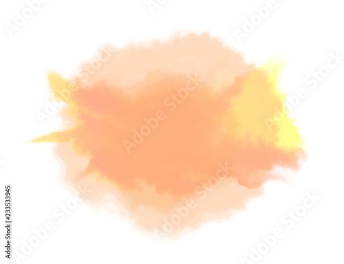 Mixed colors watercolor spot, isolated on white background. Vector illustration.