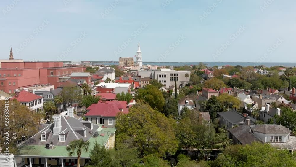 Savannah aerial skyline, Georgia. Going down from a high viewpoint Savannah aerial skyline, Georgia. Going down from a high viewpoint