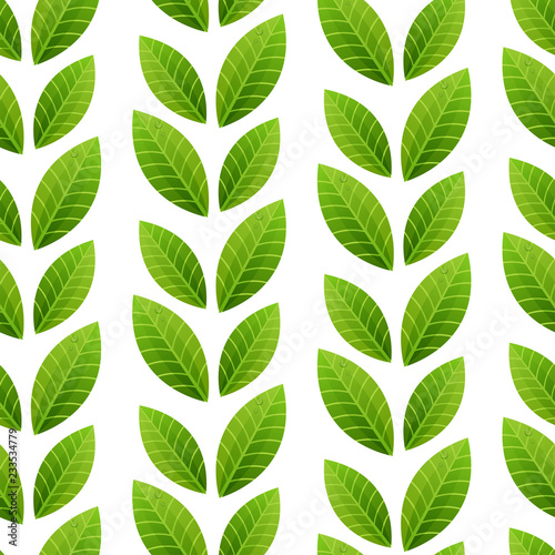 Green leaves seamless pattern