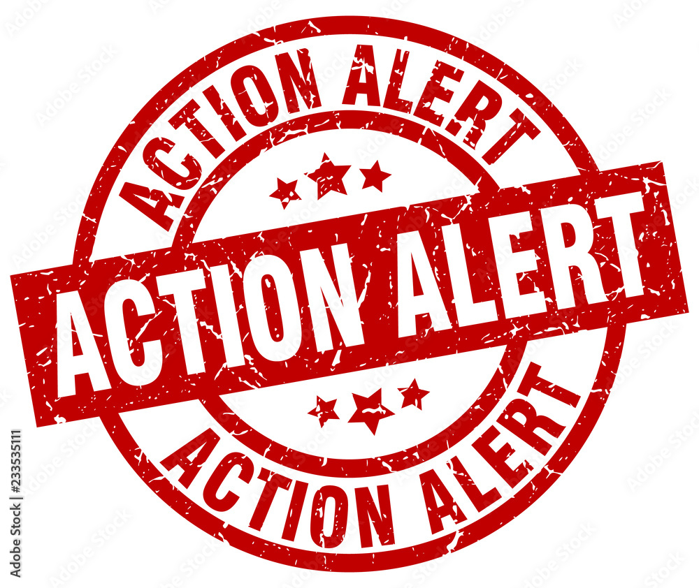 action alert round red grunge stamp action alert round red grunge stamp