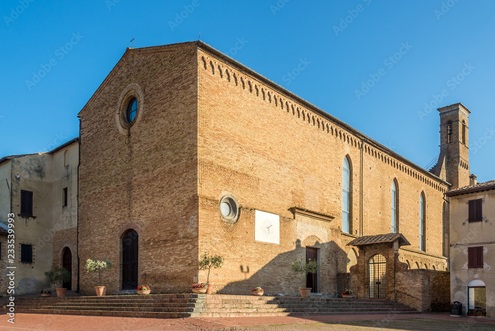 View atthe Church of San Agostino in San Gimignano - Italy, Tuscany