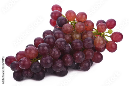 Red grape berry bunch isolated on white background