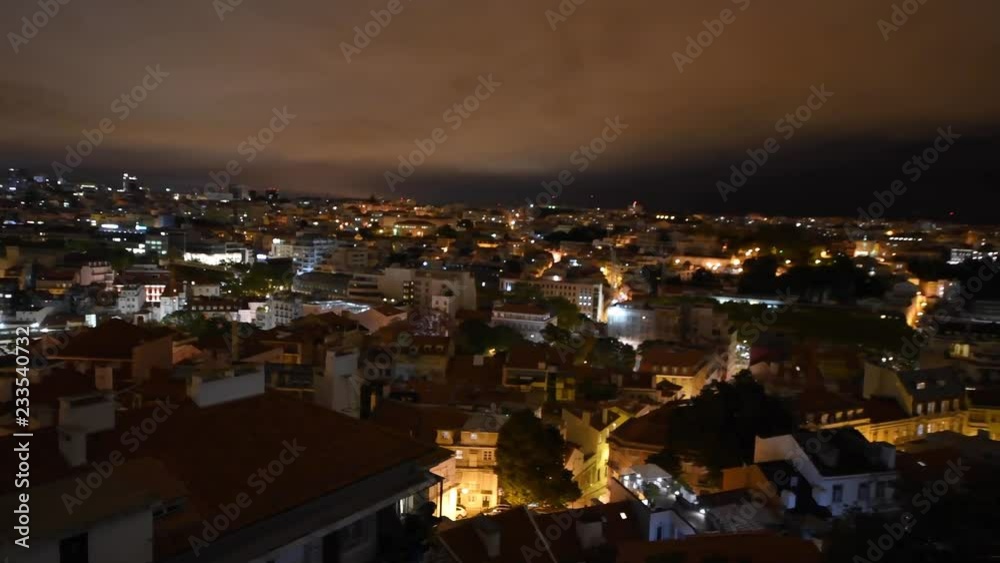Aerial night view of Lisbon skyline, Portugal Aerial night view of Lisbon skyline, Portugal