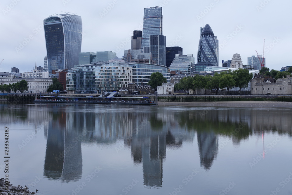 City of London Reflected in the River Thames