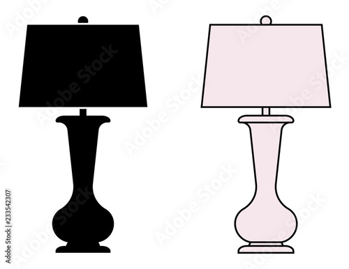 Table lamp. Home lighting. Vector illustration