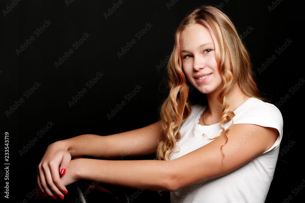 Fototapeta premium Teenage girl, studio photo