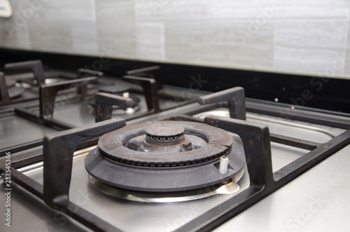 Gas stove on countertop