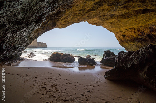 Cave beach in algarve, the south of Portugal