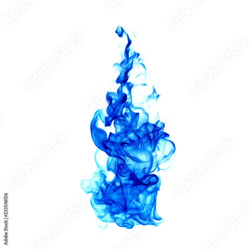 blue flames isolated on white background