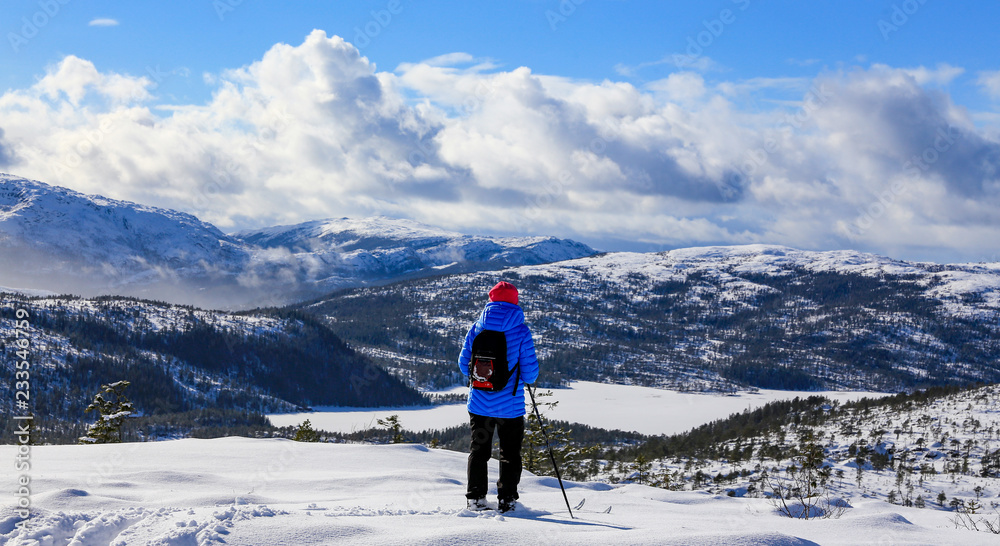 Skiing in Velfjord mountain Nordland county Skiing in Velfjord mountain Nordland county
