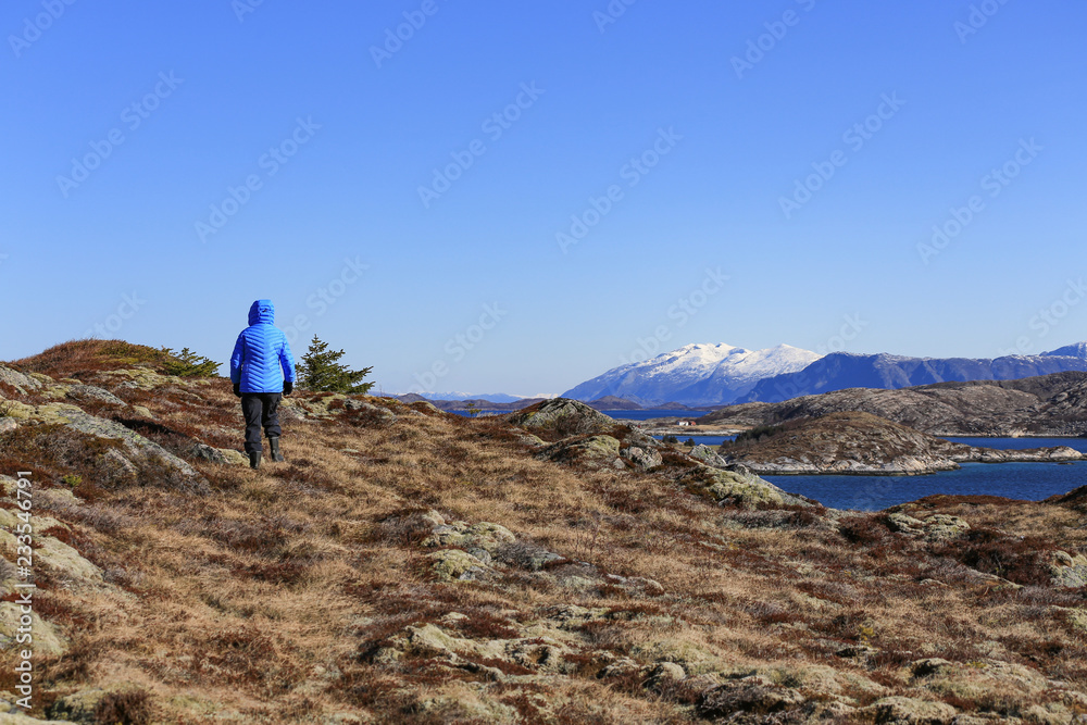 Happy walking to Helløya island in Nordland county