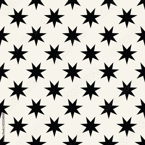 Seamless geometric star vector pattern. Retro design backdrop texture. © sunspire