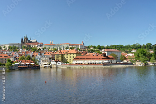 View from Charles Bridge to Prague Castle in Prague Czech republic