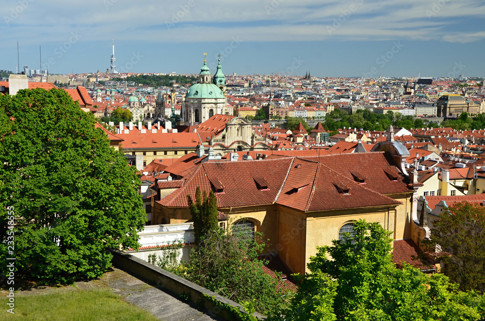 View from the roof of the house to the capital city of Prague