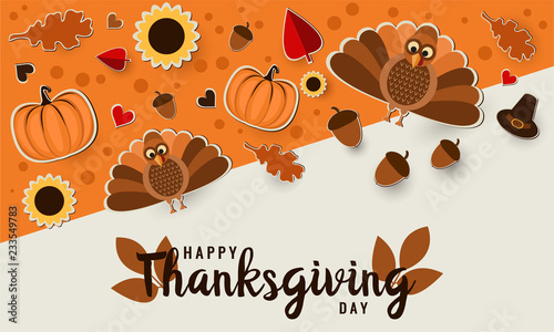 Happy Thanksgiving card or background. vector illustration.