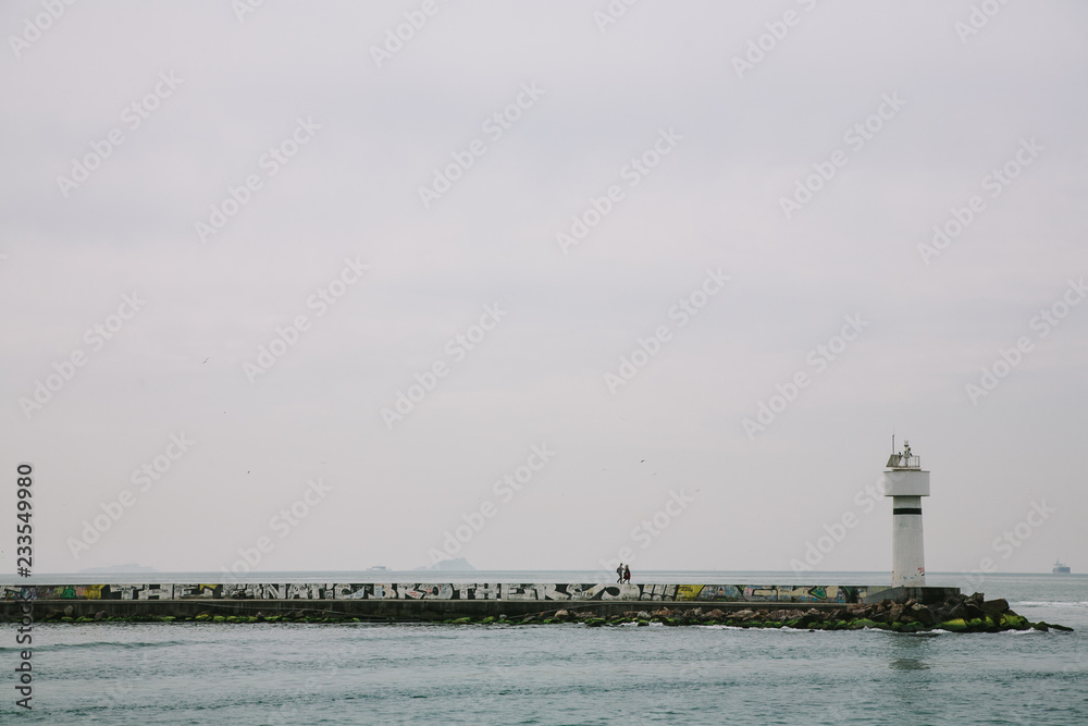 Lighthouse in the Bosphorus on a cloudy day. Istanbul, Turkey Lighthouse in the Bosphorus on a cloudy day. Istanbul, Turkey