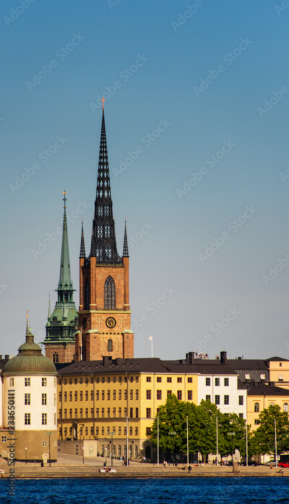 Stockholm old city architecture view from seafront, Sweden