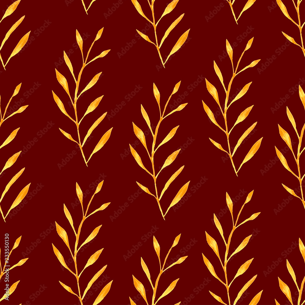 custom made wallpaper toronto digitalwatercolor orange branches on a red color