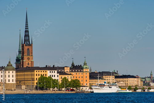 Stockholm old city architecture view from seafront, Sweden 