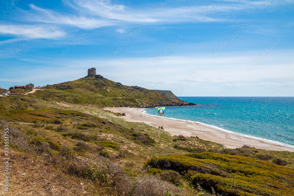Sardinia, Italy: San Giovanni di Sinis in beautiful sun. Beautiful coast