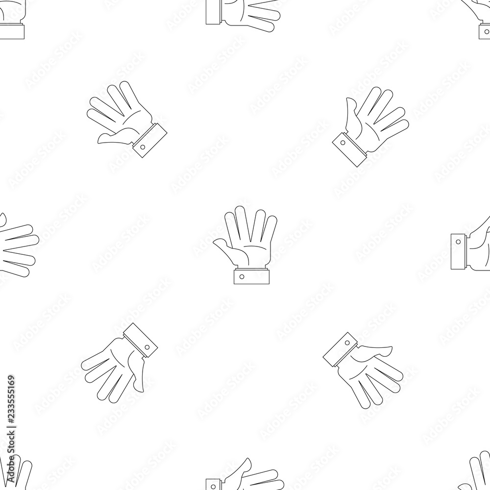 Fototapeta premium Opened palm pattern seamless vector repeat geometric for any web design