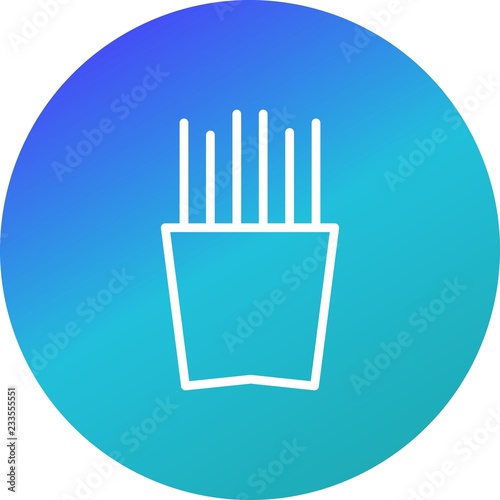  FrenchFries Food Line Gradient Circle Icon photo