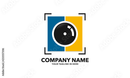 Square Photo Lens Beautiful Color Logo Template
