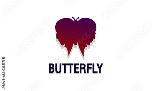 Butterfly Man Woman Love Logo Template
