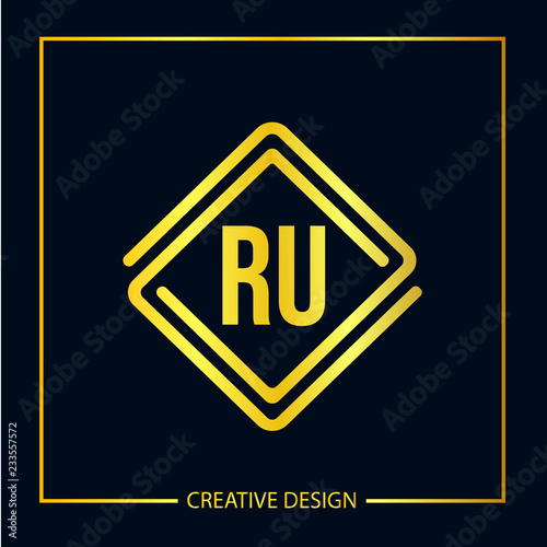 Initial Letter RU Logo Template Design