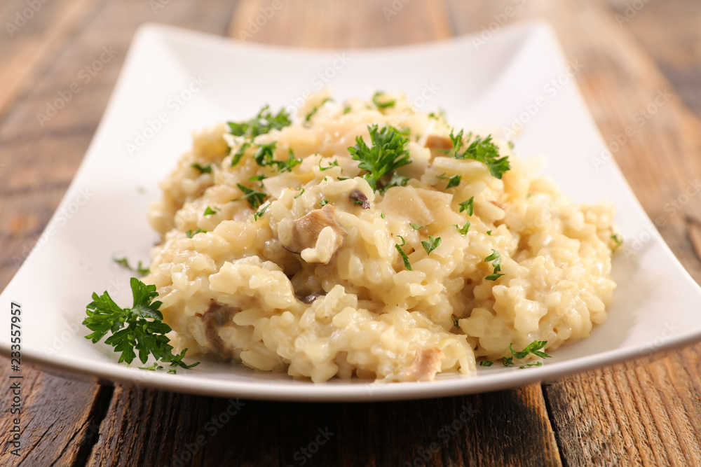 mushroom risotto and parmesan
