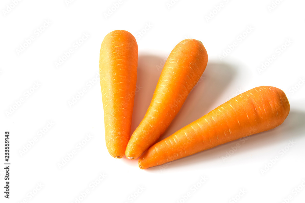 Carrots isolated on white background. Carrots isolated on white background.