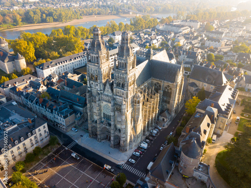 Aerial view on Tours Cathedral