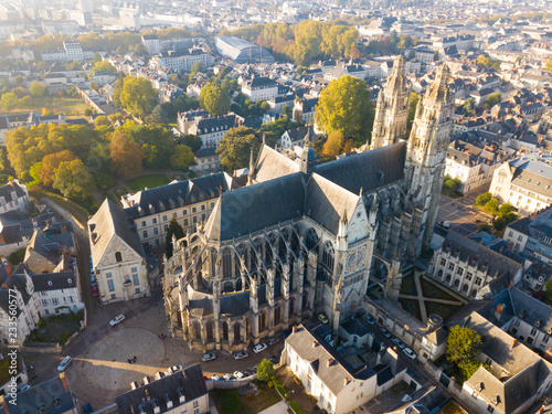 Aerial view on Tours Cathedral