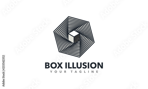 3d Cube Box Illusion Logo Template