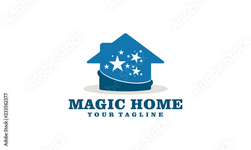 Star Clean Magic Home Logo Template