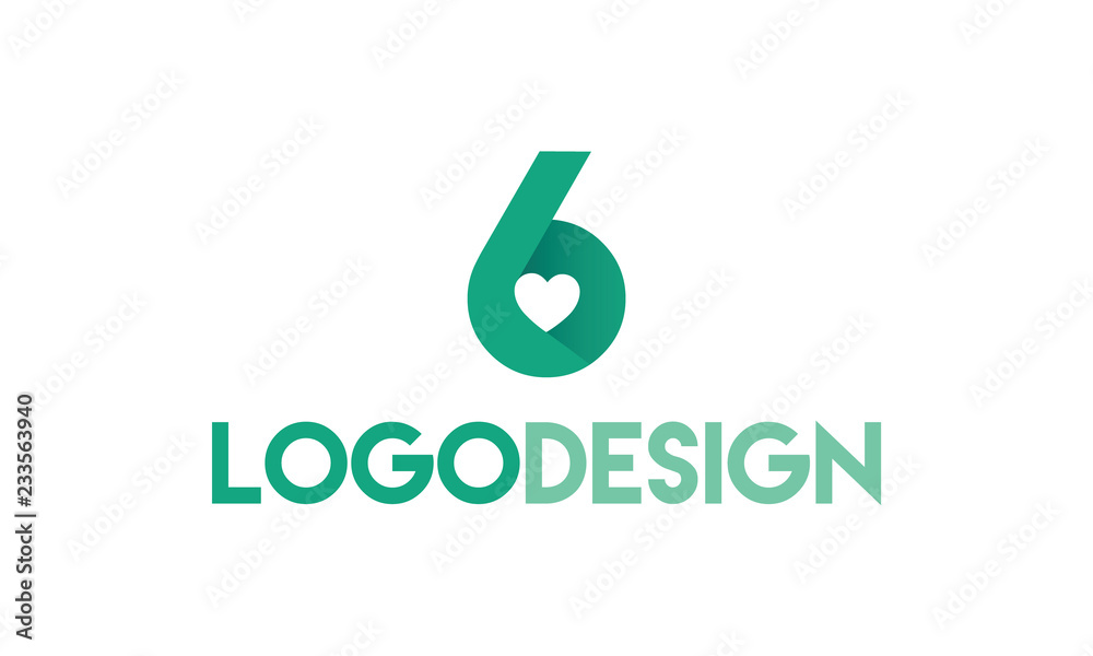 Love abstract number 6. Can be used for corporate identity, application icon, company logotype, health logo sign designs Love abstract number 6. Can be used for corporate identity, application icon, company logotype, health logo sign designs
