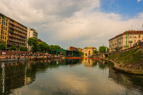Milan, Darsena view on the canal, Italy