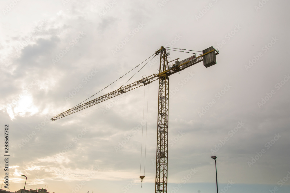 Milan, tower crane, Italy Milan, tower crane, Italy
