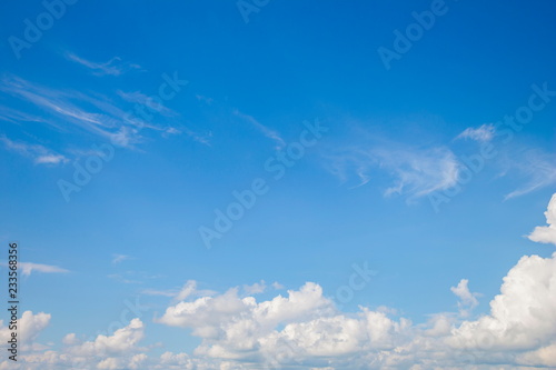 Beautiful blue Sky with Clouds nature background.