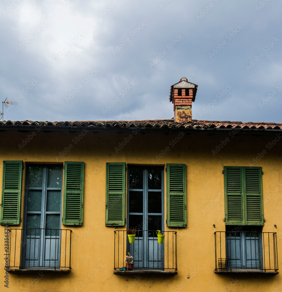 Milan, Martesana, facade of a house, Italy