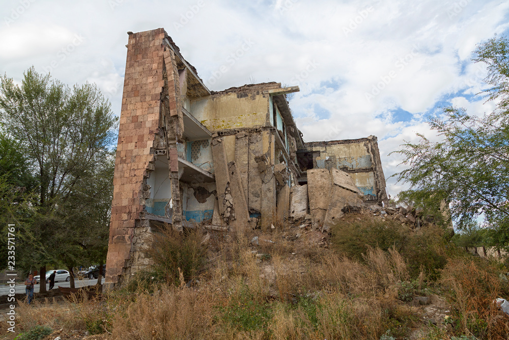 Building destroyed by earthquake 1988 in Gyumri (Leninakan) in Armenia Building destroyed by earthquake 1988 in Gyumri (Leninakan) in Armenia
