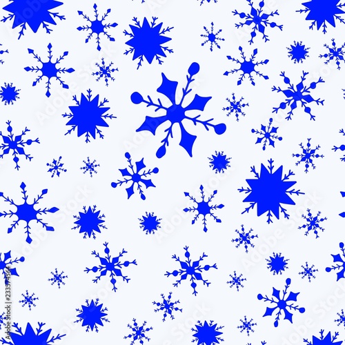 blue snowflakes are circling