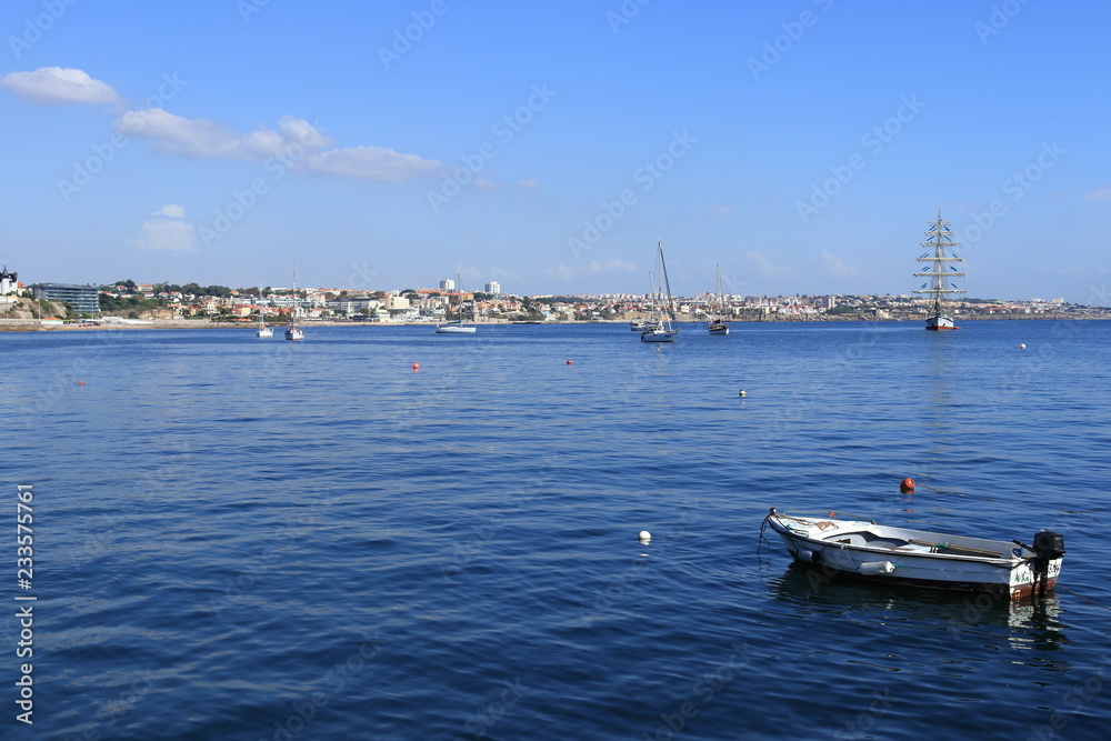 boats in the bay of Cascais